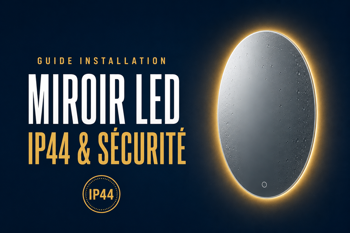 Installer un miroir LED en sécurité : norme IP44 et volumes