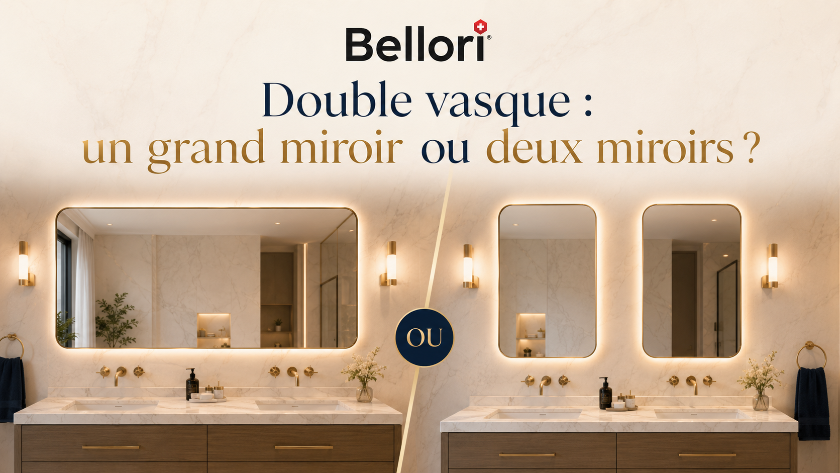 Miroir pour double vasque : un grand ou deux ?