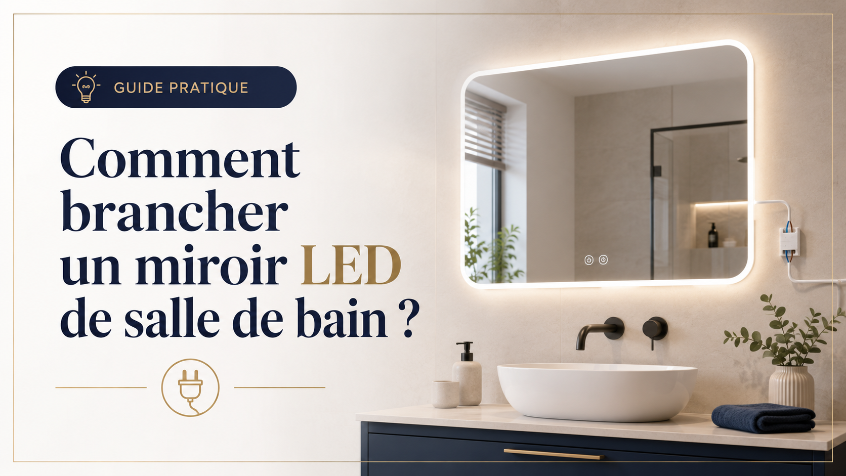 Comment brancher un miroir LED de salle de bain ?