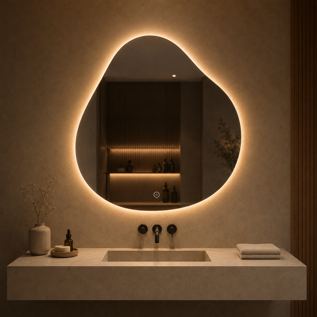 Miroir Luxe Design Salle De Bain Led Antibuée 73x80 Zurich – Bellori