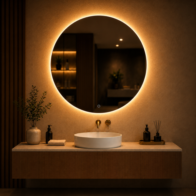 Miroir Rond Salle De Bain Led Antibuée 50x50 Genéve – Bellori