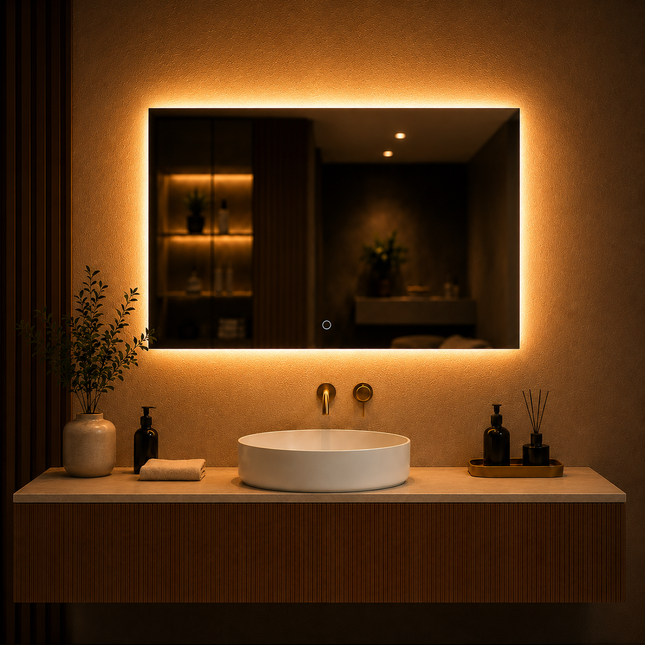 Miroir Salle de Bain Carré LED Antibuée Rétroéclairé 80 x 60 CM – Bern Bellori