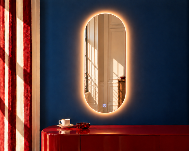 Miroir Ovale Salle De Bain Led Anti-buée 50x90 Basel – Bellori