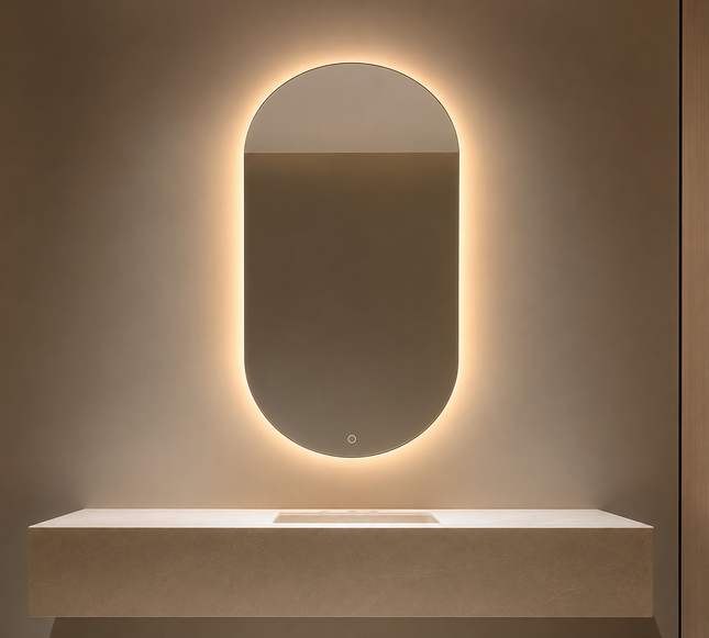 Miroir Ovale Salle De Bain Led Anti-buée 50x90 Basel – Bellori