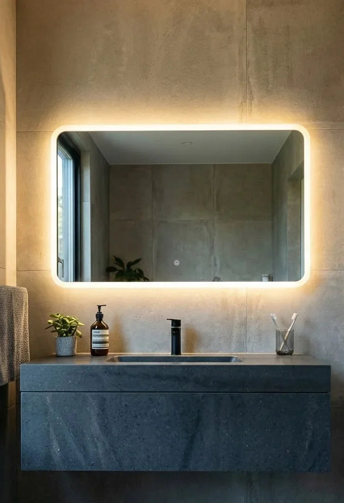<h2>‘‘Le miroir est tout simplement parfait, il rend ma salle de bain plus moderne et plus luxe.’’</h2><h4>⭐⭐⭐⭐⭐<br/></h4><h5>Karim B</h5><p>Oct 25 , 2025<br/></p>