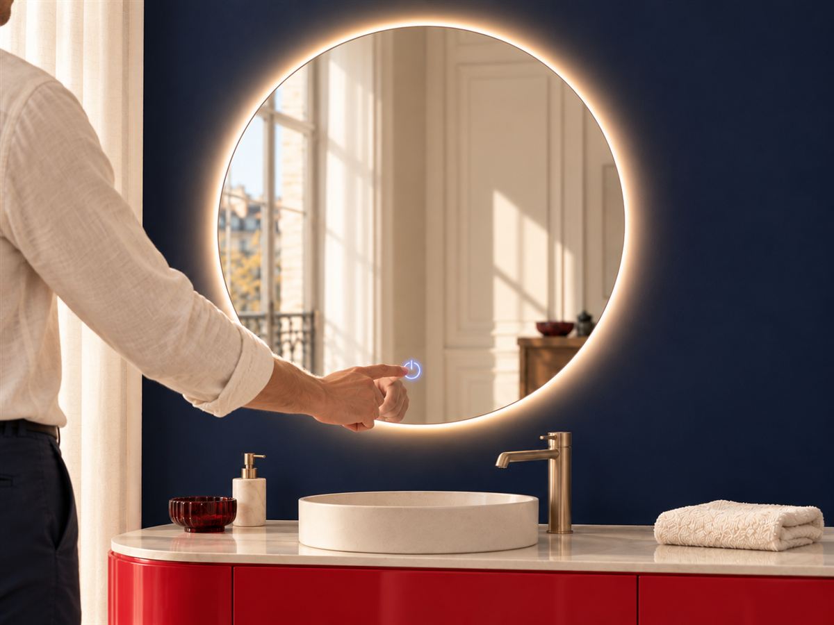 Miroir Bellori allumé d’une touche